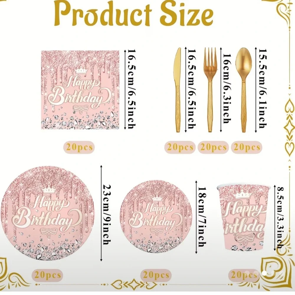 Girl’s princess themed birthday party supplies and decorations